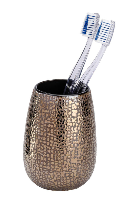 TOOTHBRUSH TUMBLER - MARRAKESH RANGE - CERAMIC - BROWN