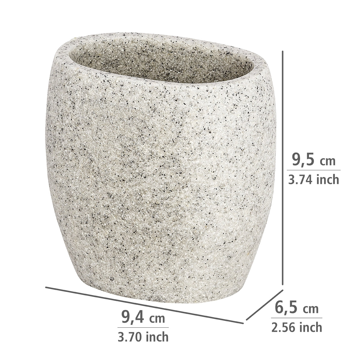 TOOTHBRUSH TUMBLER - PURO - POLYRESIN - LIGHT GREY