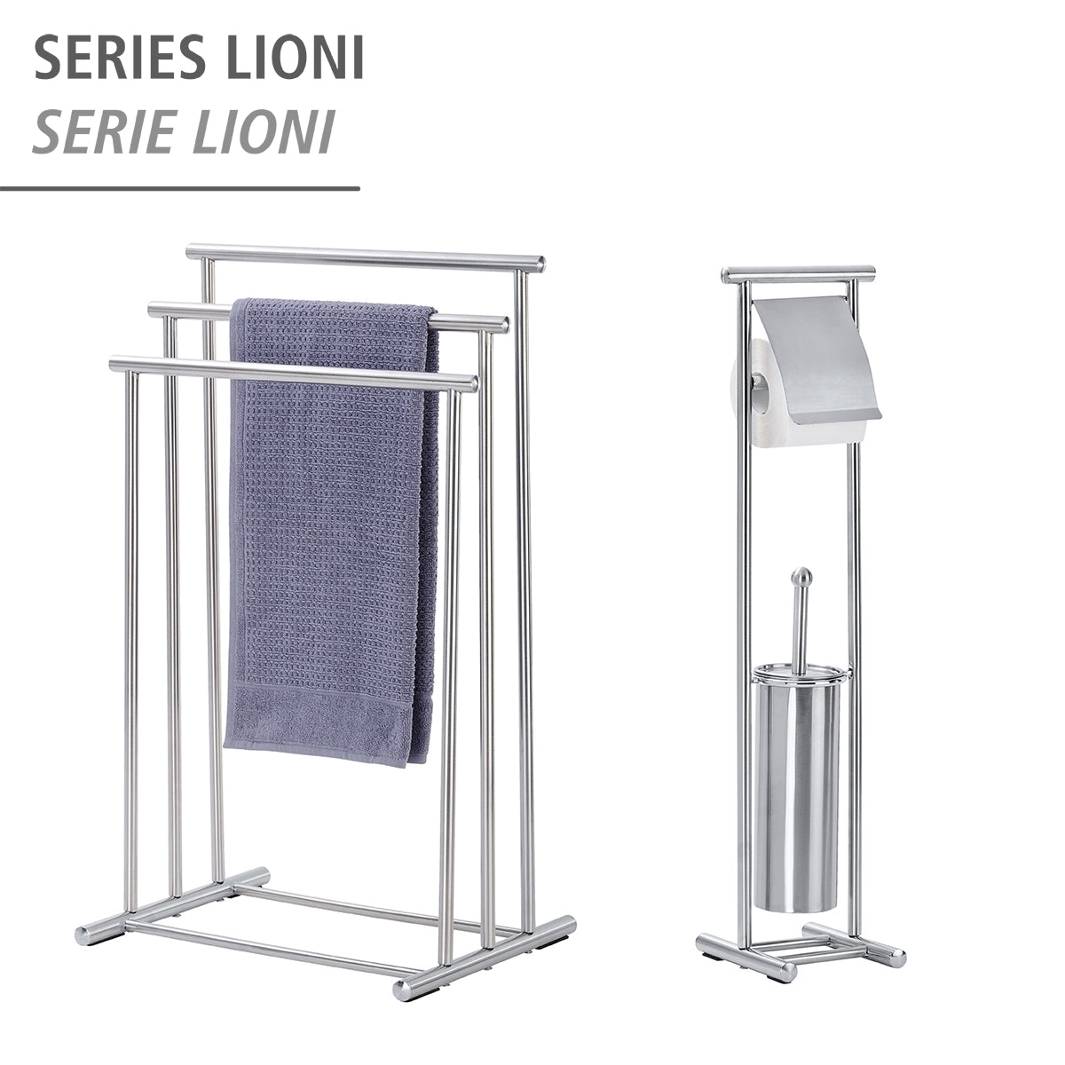 TOWEL AND CLOTHES STAND - 3-TIER STEEL - LIONI