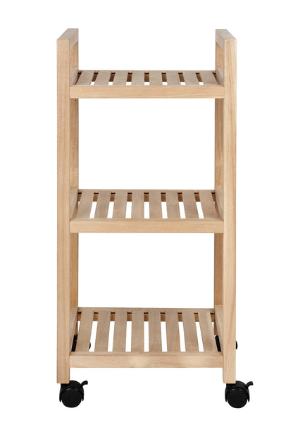 3-TIER SHELVING UNIT WITH WHEELS - ACINA RANGE - ACACIA WOOD