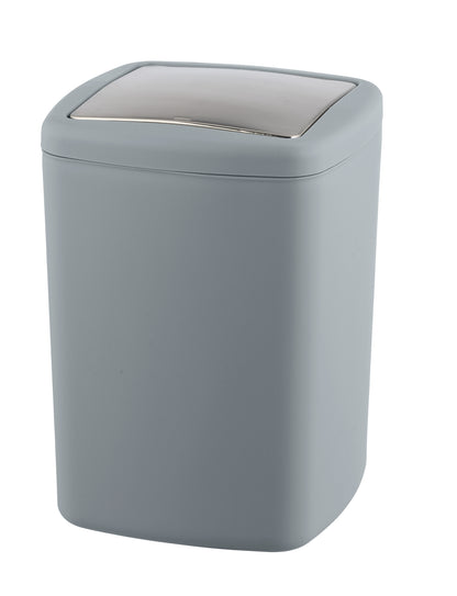 SWING COVER BIN - BARCELONA RANGE - GREY - UNBREAKABLE - 8.5L