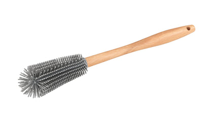 WASHING-UP BRUSH - SILICONE & BEECHWOOD - GREY