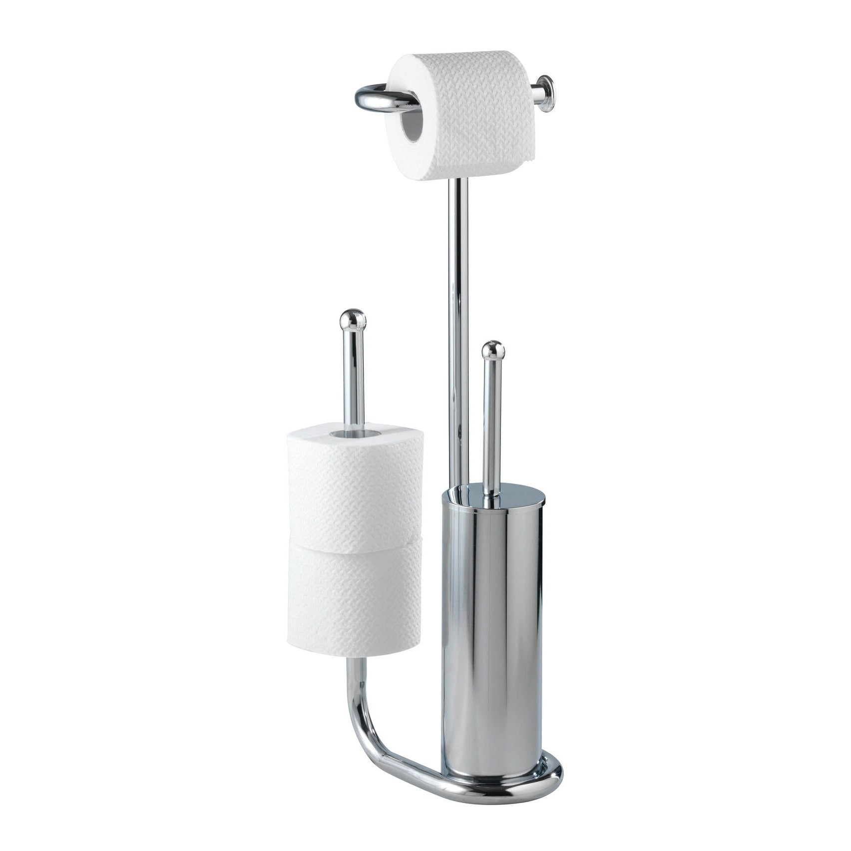 Chrome toilet roll and deals brush holder