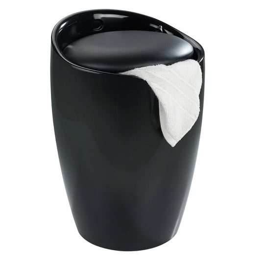 LAUNDRY BIN 20L - BATHROOM STOOL - CANDY RANGE - BLACK